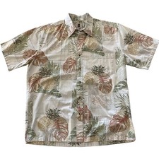 Tori Richard Mens Medium Hawaiian Shirt Floral Tropical Cotton Lawn USA Made