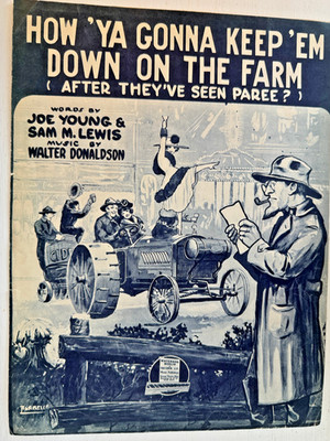 Vintage Sheet Music-1919-How 'Ya Gonna Keep 'Em Down On The Farm-Barbelle-Young