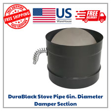 DuraVent | 6DBK-DS| DuraBlack Stove Pipe 6in. Diameter Damper Section