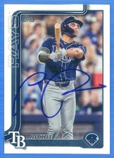 RICHIE PALACIOS Signed/Autographed 2025 Topps Card #124 Rays w/COA a