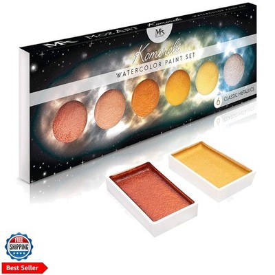 Komorebi Metallic Watercolor Paint Set   Set of 6 Shimmery Colors   Portable ...