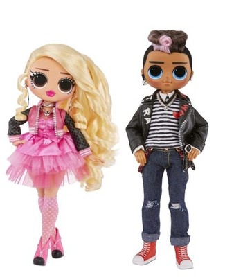omg lol dolls tough dude and pink chic movie magic set