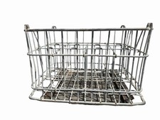 Vintage Metal Wire Milk Crate 12 Compartment Dairy Bottle Basket 15" x 12" x 11"