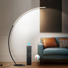 Modern LED Arc Floor Lamp Dimmable,Black Gold Arched Floor Lamp Standing Lamp...