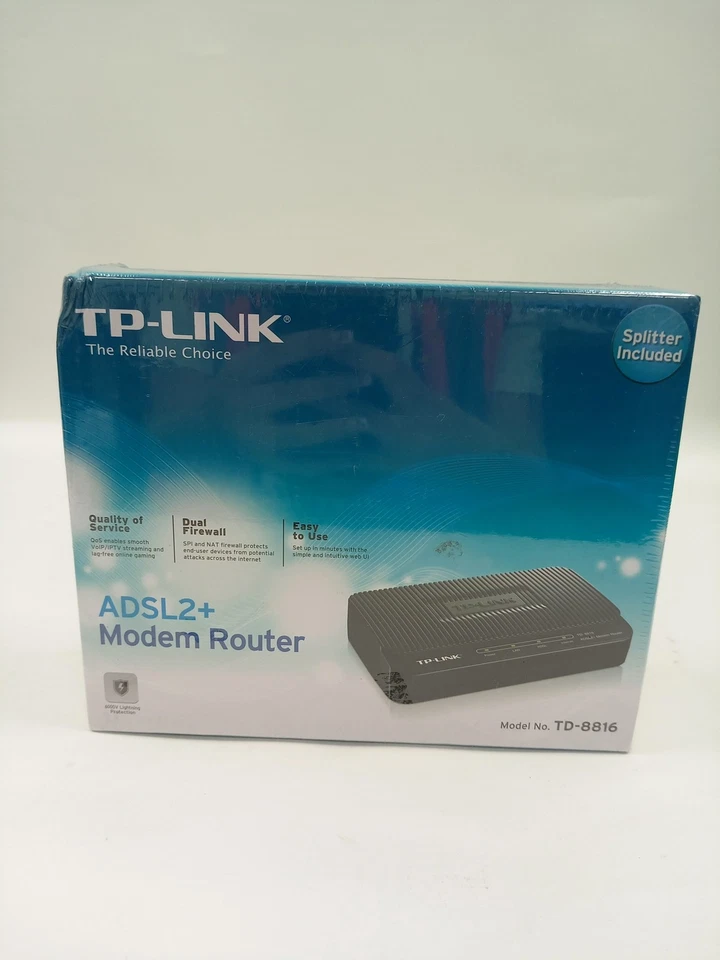 TP-LINK ADSL2+ Modem Router Model-TD-8816 Dual Firewall Easy To Use NEW SEALED - Image 2 of 4