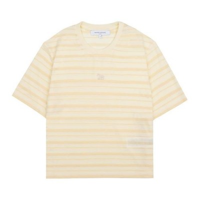 Maison Kitsune gestreiftes Baby T-Shirt 155015983