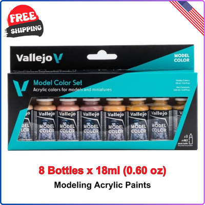 Vallejo - Model Color Face & Skin Tones Set | Modeling Acrylic Paints, 8 Bottles