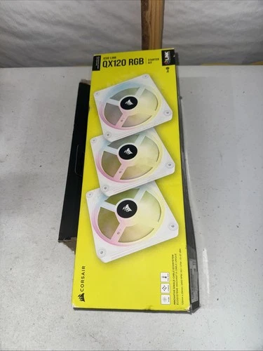 Corsair iCUE Link QX120 RGB 120mm Case Fan - White (3 Pack) - Starter Kit