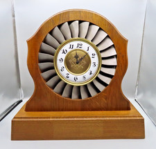 #SE4884#Vintage JET Turbine Triebwerk Tischuhr Unikat 70er Jahre Massiv *Rarität