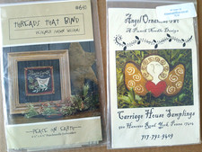 2 PunchNeedle Embroidery Patterns-Angel Ornament & Peace on Earth w Dove-New