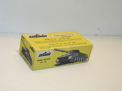 SOLIDO ref 207 boite repro CARTON DUR identique pour char militaire russe PT 76 - Photo 1 sur 3