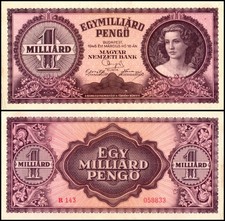 Hungary 1 Milliard Pengo, 1946, P-125, Used