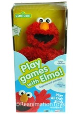 Sesame Street Play All Day Interactive Talking Elmo Plush Clean w/Box Works