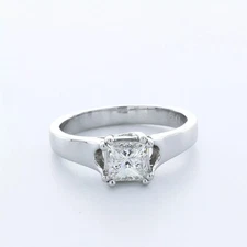Solitaire Engagement Ring Platinum 1.38 Carat Princess Lab-Grown Diamond H VS1