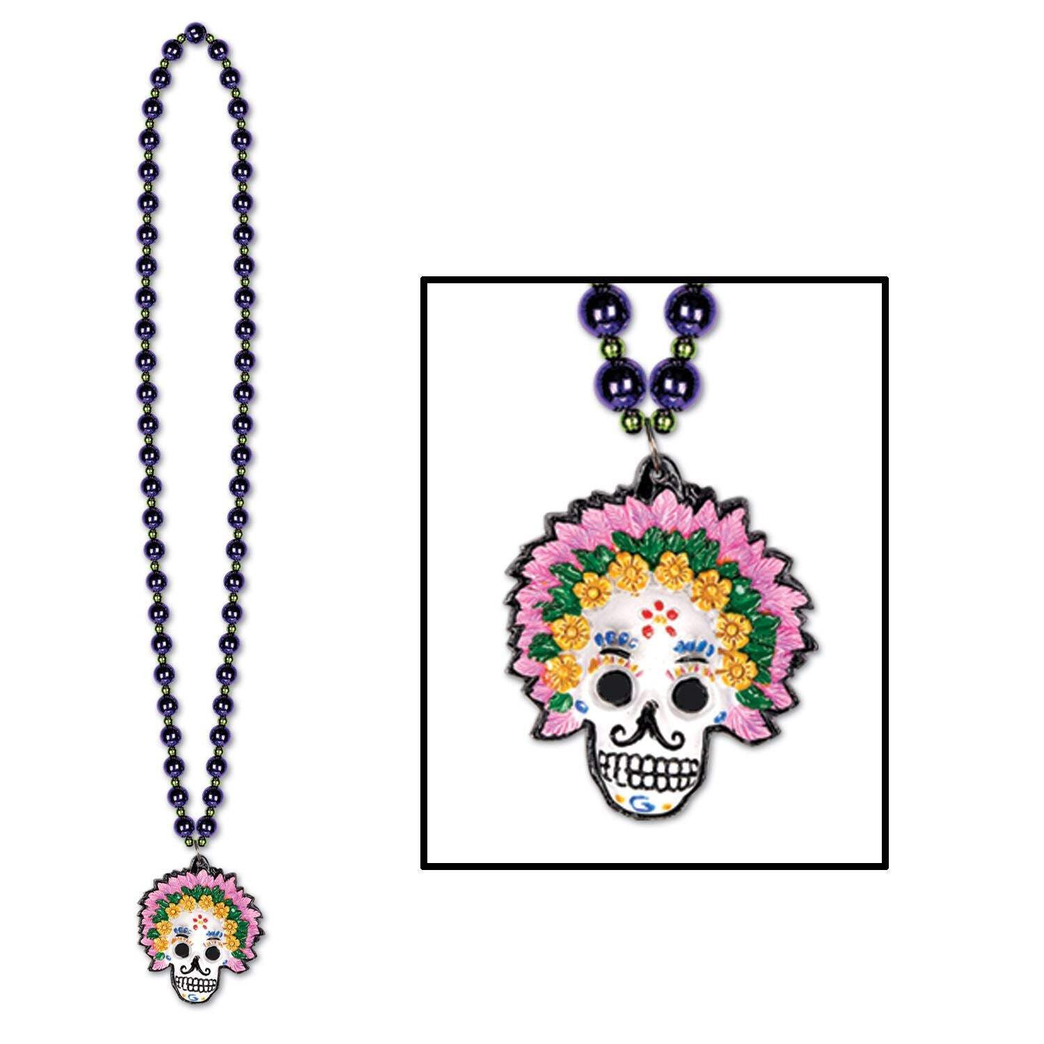 Beistle Beads with Day Of The Dead Medallion | Party Supply | Decoration