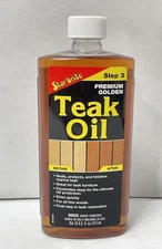 Star Brite Premium Golden Teak Oil 16 oz Ultimate Wood Protection UV Defense