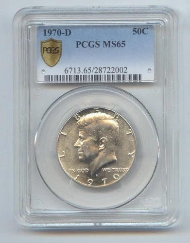 1970-D 40% JFK Half Dollar, PCGS TrueView MS-65, Kennedy, Mint Set Only Issue