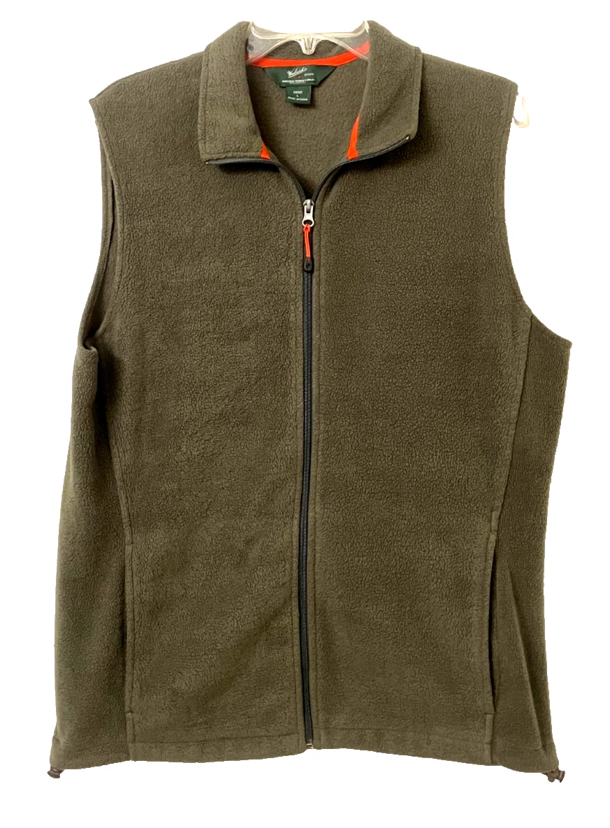 WOOLRICH Fleece Vest Men’s Green Full Zip Up Cinch Bottom Outdoors Polartec LG
Opens in a new window