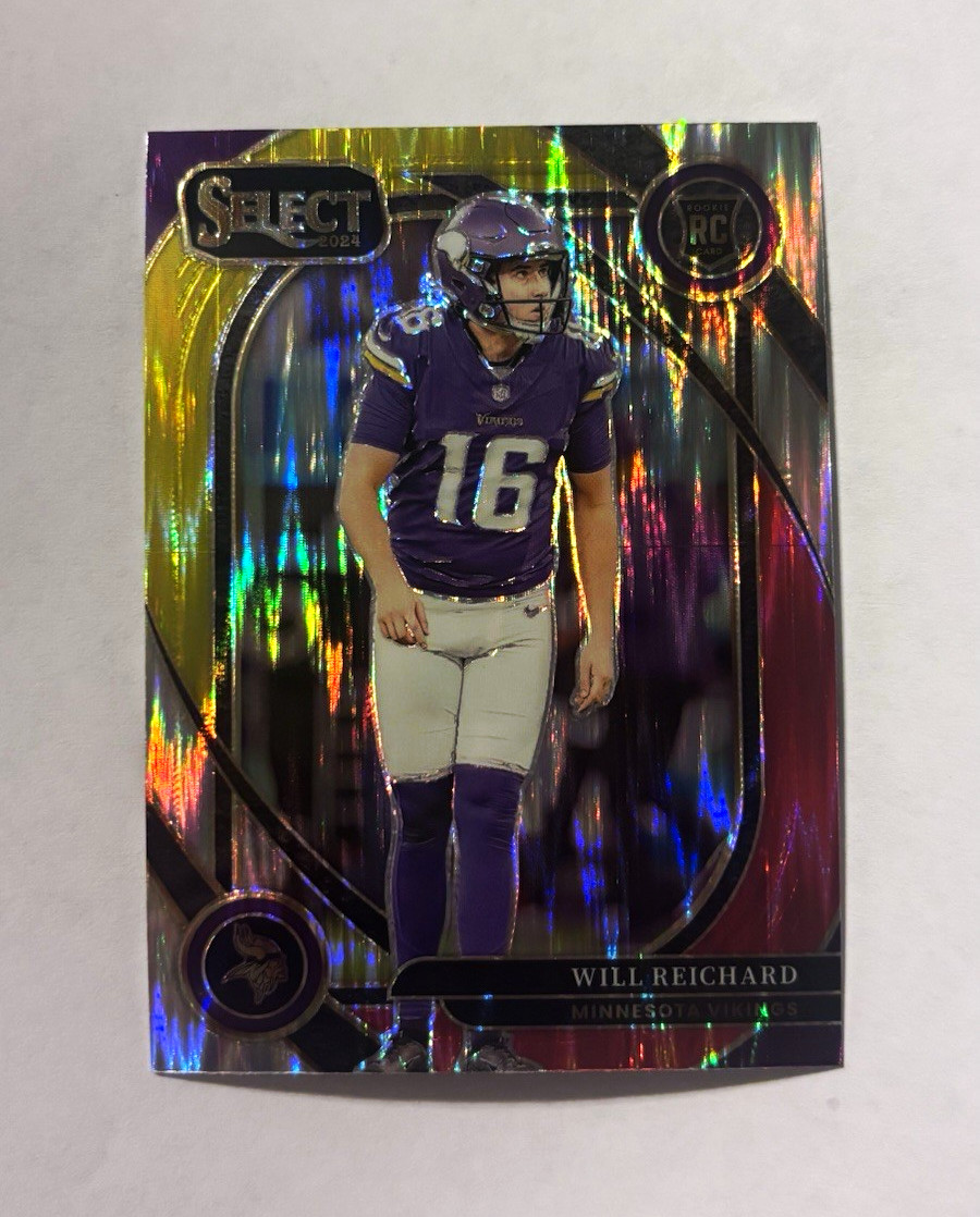 Panini 2024 Select Football Will Reichard Rookie Prizm Club Level #300 Vikings