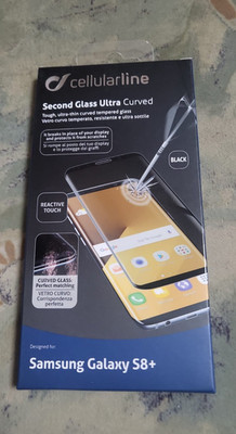 Cellularline Second Glass Ultra Curved Hartglas Schwarz für Samsung Galaxy S8+