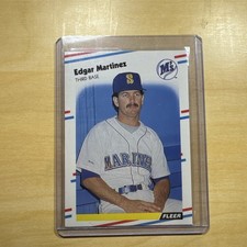 1988 FLEER #378 EDGAR MARTINEZ SEATTLE MARINERS ROOKIE CARD RC HOF. rookie card picture