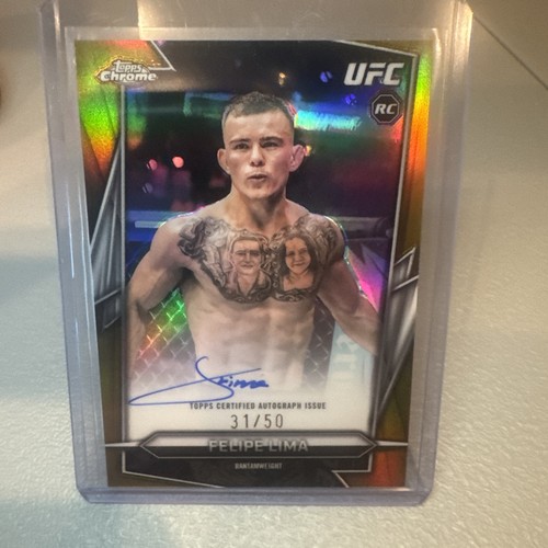 2026 Topps Chrome UFC Felipe Lima Auto Gold Refractor /50 Free Shipping