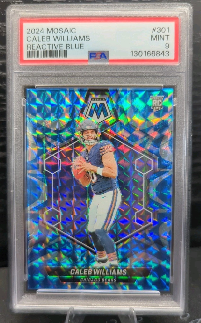 2024 Panini Mosaic Caleb Williams Rookie Reactive Blue (RC) Bears #301 PSA 9