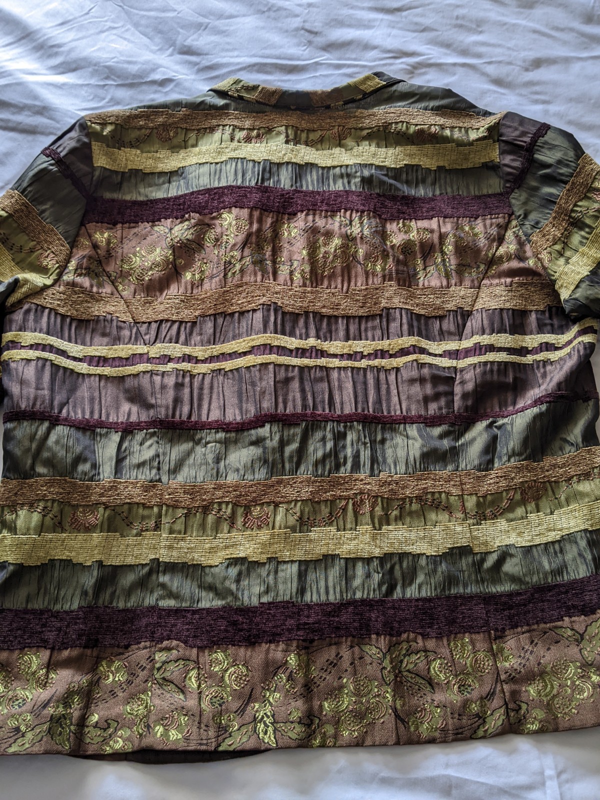 Boho Artsy Brocade Patchwork Blazer Textured Eart… - image 11