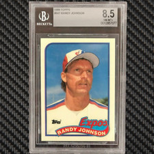 1989 Topps #647 Randy Johnson Beckett 8.5 NM-MT+ Rookie RC Expos Baseball Card