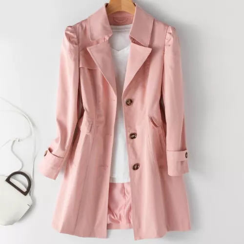 Cappotto donna New giacca a vento soprabito monopetto medio lungo autunno trench coat - Foto 13 di 25