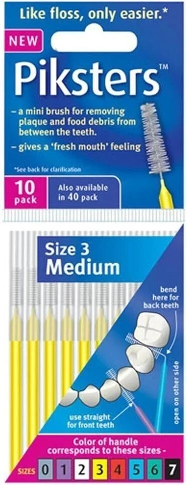 Piksters Spazzolini Interdentali - Taglia 3 Giallo, 10 Pezzi