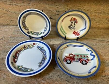 Tiffany & Co Fire Station Baby Dish Set: 2 Bowls & Plates 2004 Vintage