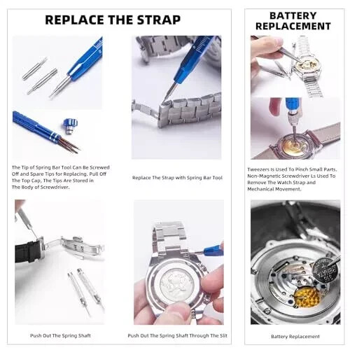 Watch Repair Kit with Battery Replacement Tool, Band Link Removal and - Picture 6 of 7