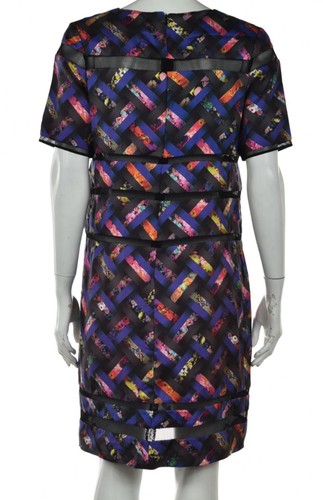 Cynthia Rowley Womens Dress Size 6 Blue Floral Go Shift Knee Length Short Sleeve - Picture 2 of 4