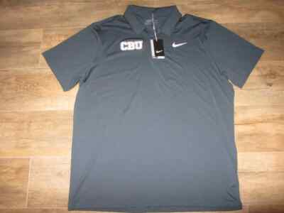 NWT Cal Baptist Lancer Nike Standard Fit College NCAA Polo Shirt 2XL Blue CBU