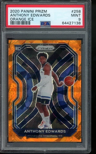 2020-21 Panini Prizm - Anthony Edwards #258 Orange Ice Prizm (RC) Timberwolves