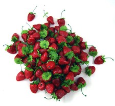 100X Artificial Strawberry Fake Fruit House Kitchen Wedding Party BBQ Decor Prop