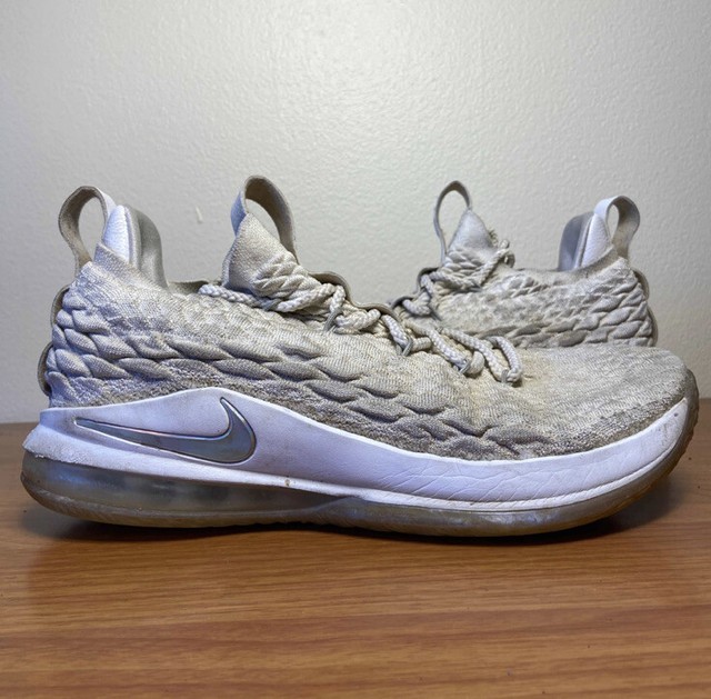 lebron 15 white metallic silver