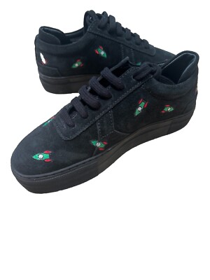Axel Arigato Sneaker Plateau Rockets Schwarz Wildleder 4UK EU37 Schnürer