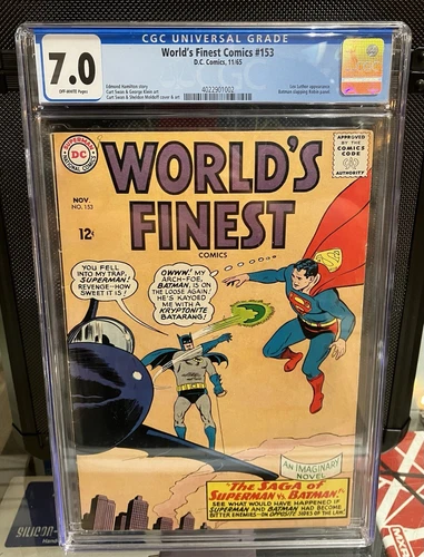 World’s Finest Comics #153 CGC 7.0 BATMAN SLAPPING ROBIN PANEL!!!