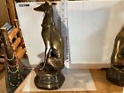 Greyhound Whippet Brass Bronze Patina Sculpture Figure Statue Art Deco 15 1/2”