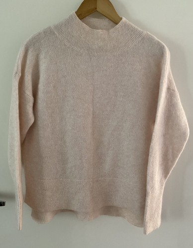 Witchery High Neck Mohair Wool Very Pale Pink Jumper Sz S EC