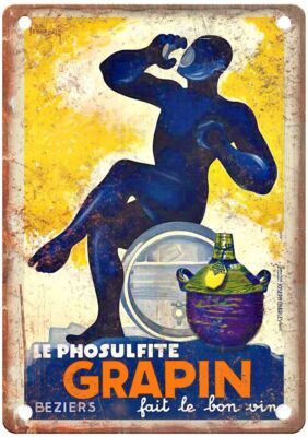 fait le bon vin Vintage Liquor Poster Retro Look Reproduction Metal Sign E856