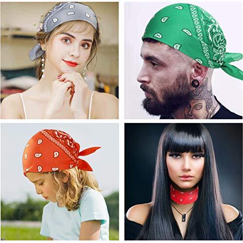 16 Pcs Bandanas Multi-Purpose Bandanas Paisley Cowboy Polyester Headbands - Picture 5 of 6