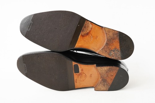 J.M. Barrett Scarpe Derby Uomo Pelle Nera Alare, Made in Italy Us7.5 Uk6.5 - Foto 9 di 18