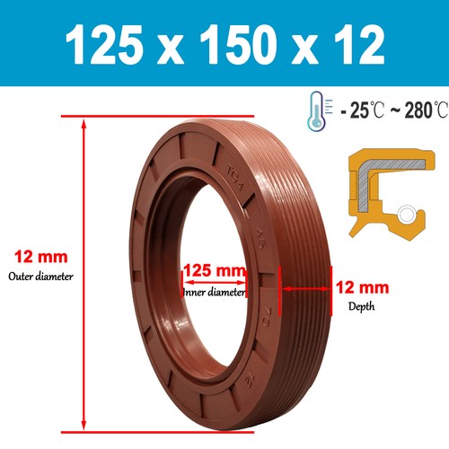FKM Rubber Brown Oil Seal Metric Size Rotary Shaft Seal , ID 92mm to 125mm Shaft - Picture 239 of 255