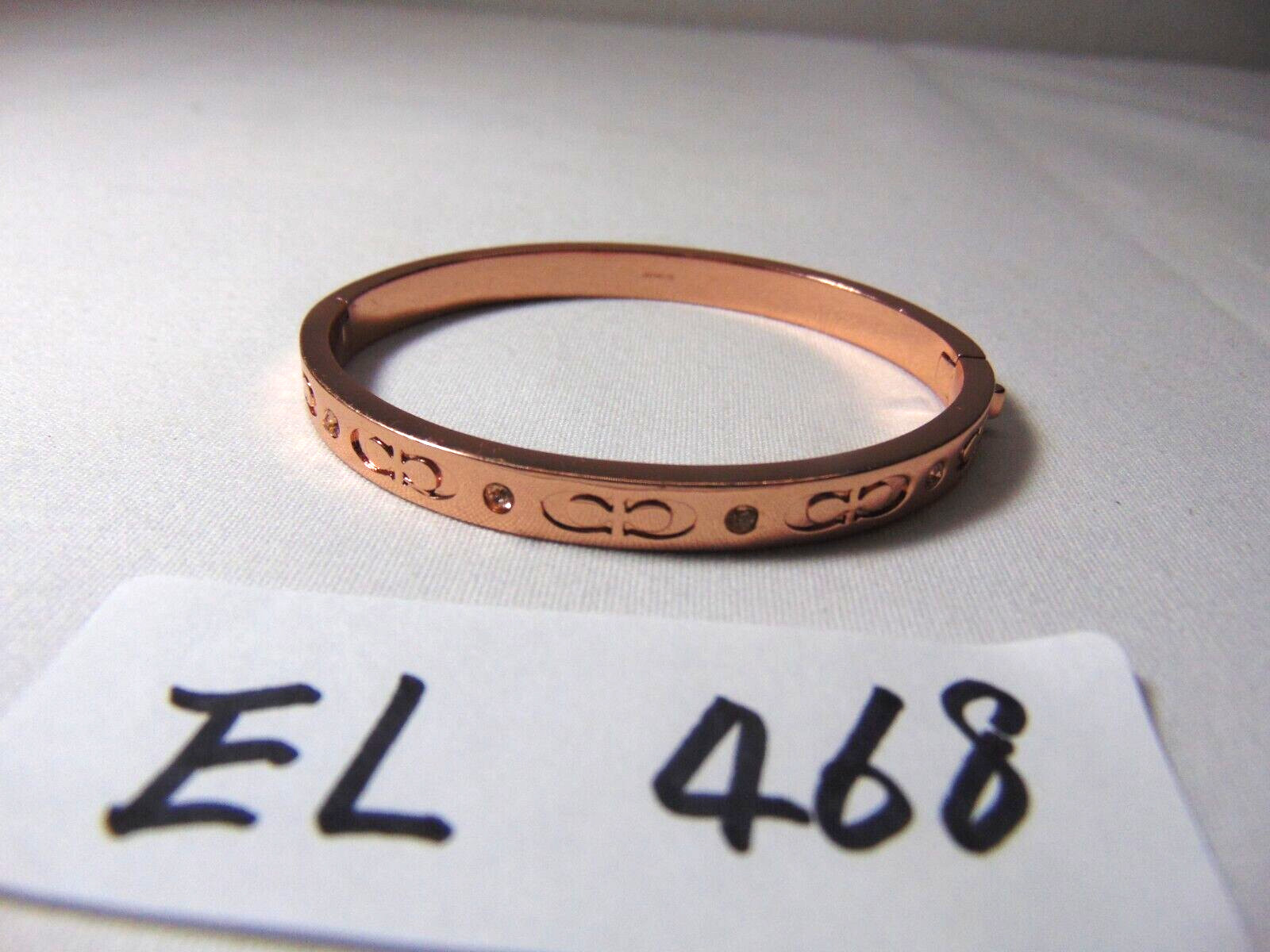 Coach Copper Bangle Bracelet Hinged Signature CC … - image 3