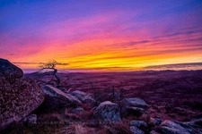 Wichita Mountains Photography Print: Oklahoma Mount Scott Scenic Sunset Photo