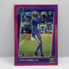 2021 Panini Donruss Optic Football Tutu Atwell Base RC #220 Pink Prizm