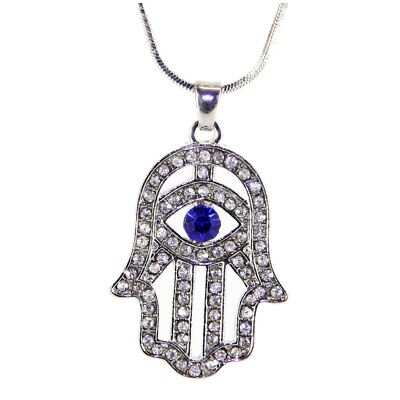 Hamsa Halskette Fatima Hand Gott weiß böser Blick Charm Anhänger spirituelle Kabbala